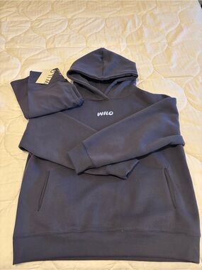Wilo The Label Women's Wellness  Club Slate Blue Hoodie and Leggings Set (S)